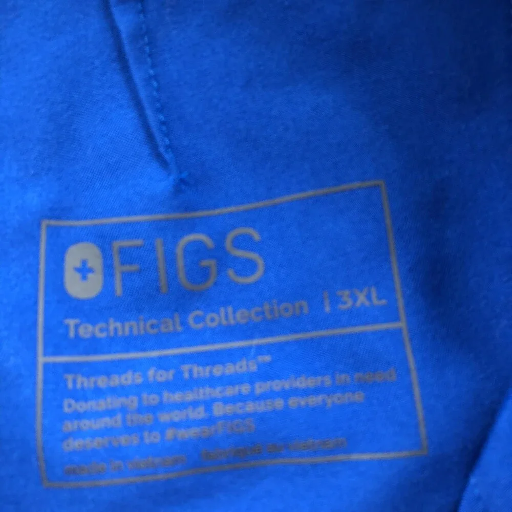FIGS Scrub Pants Mens 3XL Blue Technical Collection Straight Drawstring Cargo